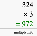 How to calculate 324 times 3 using long multiplication How to calculate 324 times 3 using long multiplication
