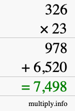How to calculate 326 times 23 using long multiplication How to calculate 326 times 23 using long multiplication