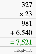 How to calculate 327 times 23 using long multiplication How to calculate 327 times 23 using long multiplication