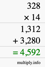 How to calculate 328 times 14 using long multiplication How to calculate 328 times 14 using long multiplication