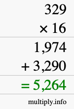How to calculate 329 times 16 using long multiplication How to calculate 329 times 16 using long multiplication