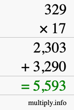 How to calculate 329 times 17 using long multiplication How to calculate 329 times 17 using long multiplication