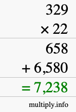 How to calculate 329 times 22 using long multiplication How to calculate 329 times 22 using long multiplication