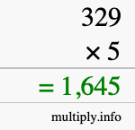 How to calculate 329 times 5 using long multiplication How to calculate 329 times 5 using long multiplication