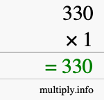 How to calculate 330 times 1 using long multiplication