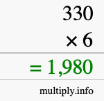 How to calculate 330 times 6 using long multiplication How to calculate 330 times 6 using long multiplication