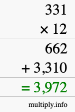 How to calculate 331 times 12 using long multiplication How to calculate 331 times 12 using long multiplication
