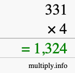 How to calculate 331 times 4 using long multiplication How to calculate 331 times 4 using long multiplication