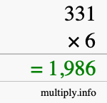 How to calculate 331 times 6 using long multiplication How to calculate 331 times 6 using long multiplication