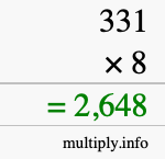 How to calculate 331 times 8 using long multiplication How to calculate 331 times 8 using long multiplication