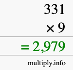How to calculate 331 times 9 using long multiplication How to calculate 331 times 9 using long multiplication