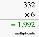 How to calculate 332 times 6 using long multiplication How to calculate 332 times 6 using long multiplication