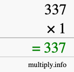 How to calculate 337 times 1 using long multiplication