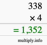 How to calculate 338 times 4 using long multiplication How to calculate 338 times 4 using long multiplication