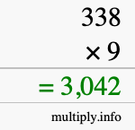 How to calculate 338 times 9 using long multiplication