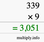How to calculate 339 times 9 using long multiplication