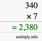 How to calculate 340 times 7 using long multiplication How to calculate 340 times 7 using long multiplication