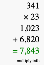 How to calculate 341 times 23 using long multiplication How to calculate 341 times 23 using long multiplication