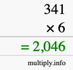 How to calculate 341 times 6 using long multiplication How to calculate 341 times 6 using long multiplication