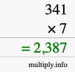 How to calculate 341 times 7 using long multiplication How to calculate 341 times 7 using long multiplication
