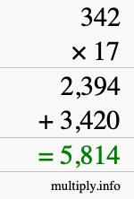 How to calculate 342 times 17 using long multiplication How to calculate 342 times 17 using long multiplication