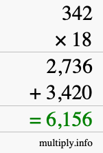 How to calculate 342 times 18 using long multiplication How to calculate 342 times 18 using long multiplication