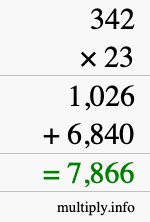 How to calculate 342 times 23 using long multiplication How to calculate 342 times 23 using long multiplication