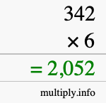 How to calculate 342 times 6 using long multiplication How to calculate 342 times 6 using long multiplication