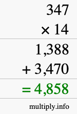 How to calculate 347 times 14 using long multiplication How to calculate 347 times 14 using long multiplication