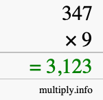How to calculate 347 times 9 using long multiplication How to calculate 347 times 9 using long multiplication