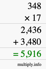 How to calculate 348 times 17 using long multiplication How to calculate 348 times 17 using long multiplication