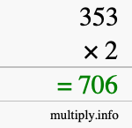 How to calculate 353 times 2 using long multiplication How to calculate 353 times 2 using long multiplication