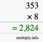 How to calculate 353 times 8 using long multiplication How to calculate 353 times 8 using long multiplication