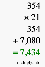 How to calculate 354 times 21 using long multiplication How to calculate 354 times 21 using long multiplication