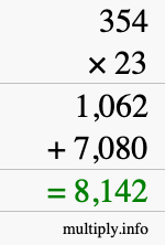 How to calculate 354 times 23 using long multiplication