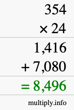 How to calculate 354 times 24 using long multiplication How to calculate 354 times 24 using long multiplication