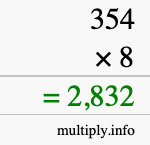 How to calculate 354 times 8 using long multiplication How to calculate 354 times 8 using long multiplication