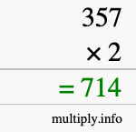 How to calculate 357 times 2 using long multiplication