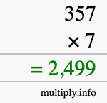 How to calculate 357 times 7 using long multiplication