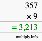 How to calculate 357 times 9 using long multiplication How to calculate 357 times 9 using long multiplication