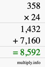 How to calculate 358 times 24 using long multiplication How to calculate 358 times 24 using long multiplication