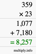 How to calculate 359 times 23 using long multiplication How to calculate 359 times 23 using long multiplication
