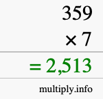 How to calculate 359 times 7 using long multiplication
