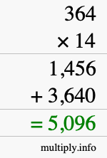 How to calculate 364 times 14 using long multiplication How to calculate 364 times 14 using long multiplication