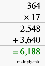 How to calculate 364 times 17 using long multiplication How to calculate 364 times 17 using long multiplication
