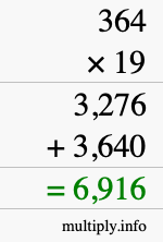 How to calculate 364 times 19 using long multiplication How to calculate 364 times 19 using long multiplication