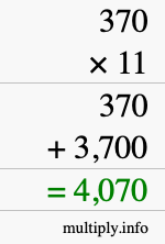 How to calculate 370 times 11 using long multiplication How to calculate 370 times 11 using long multiplication