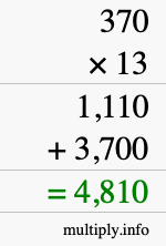 How to calculate 370 times 13 using long multiplication How to calculate 370 times 13 using long multiplication