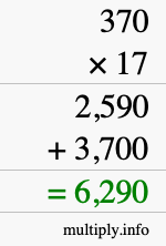 How to calculate 370 times 17 using long multiplication How to calculate 370 times 17 using long multiplication