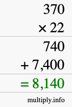 How to calculate 370 times 22 using long multiplication How to calculate 370 times 22 using long multiplication